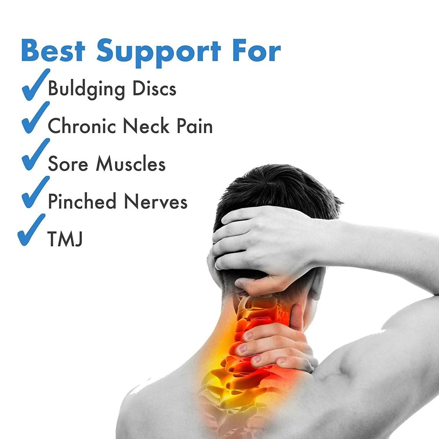 Support Pillow Blue Headrest Cushion Cervical Pillow