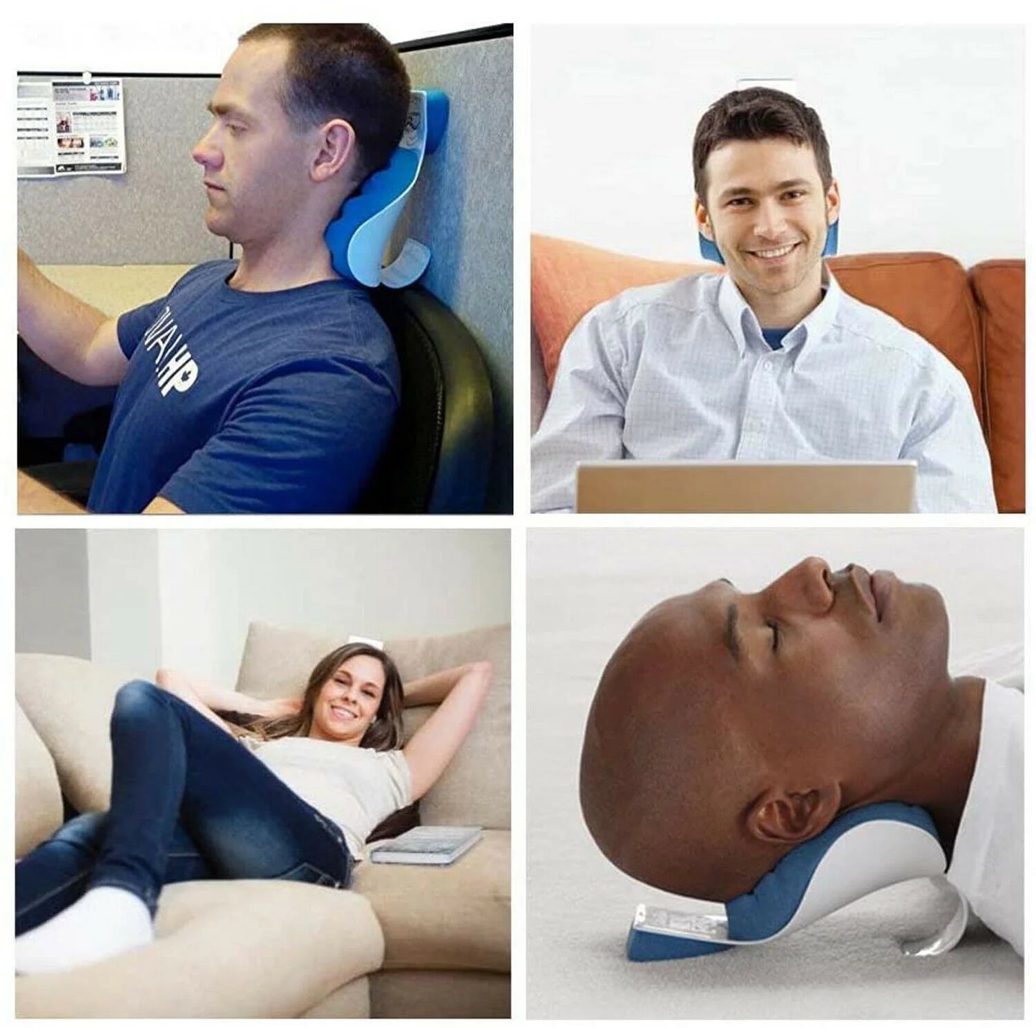 Support Pillow Blue Headrest Cushion Cervical Pillow