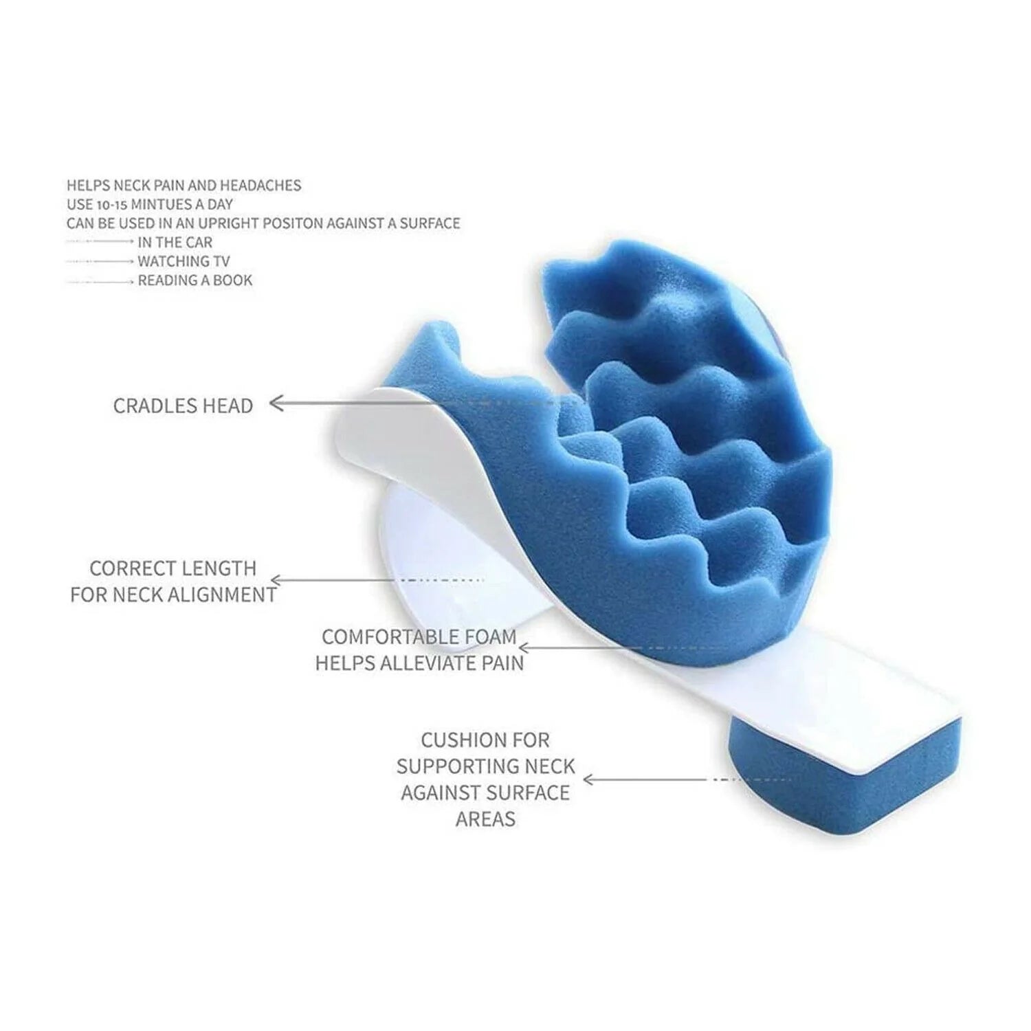 Support Pillow Blue Headrest Cushion Cervical Pillow